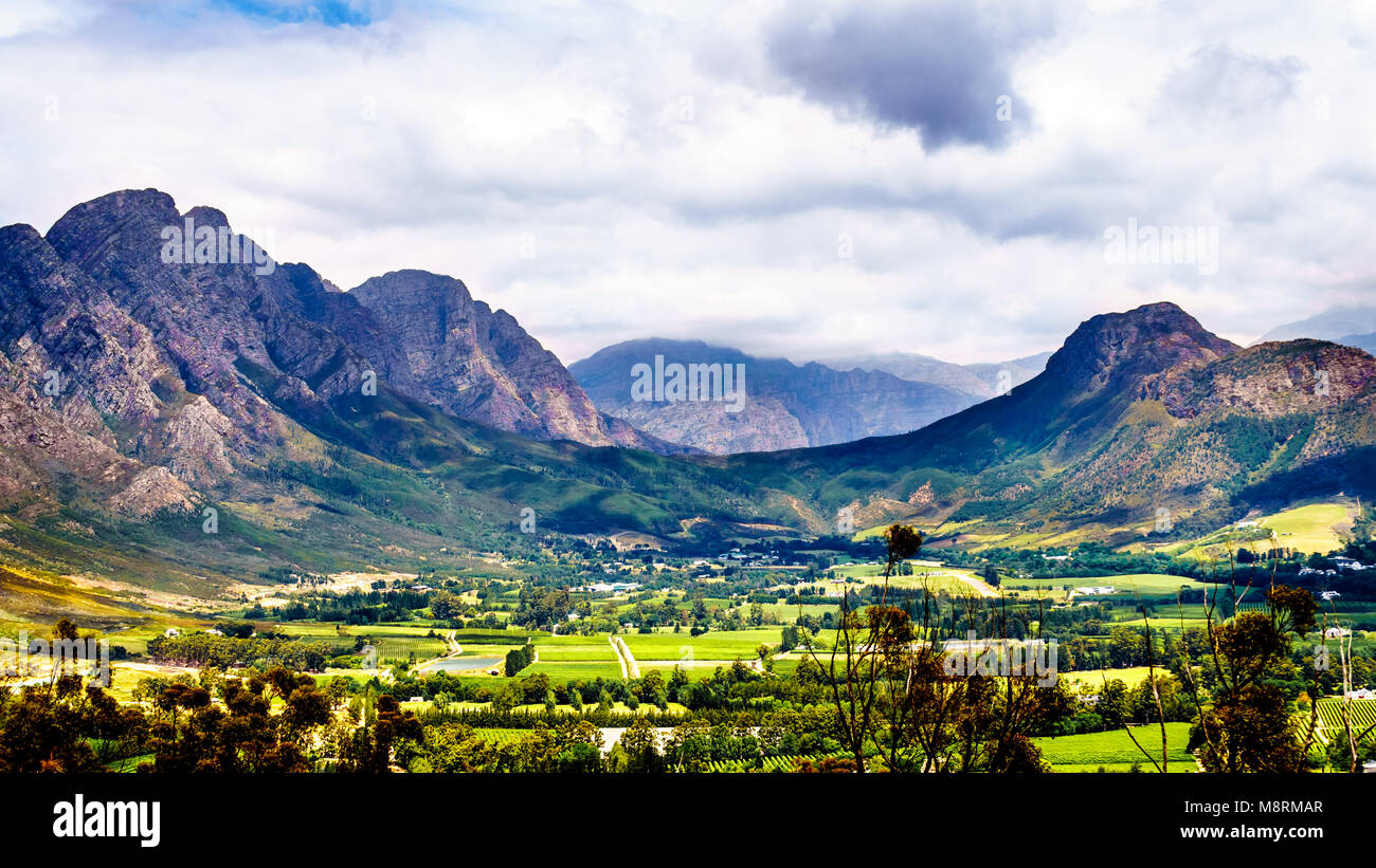 Franschhoek Valley In The Western Cape Of South Africa With Its Many 