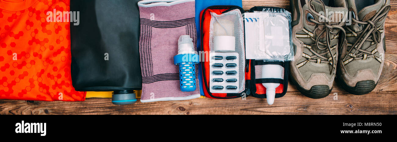 set of equipment for travel Stock Photo - Alamy