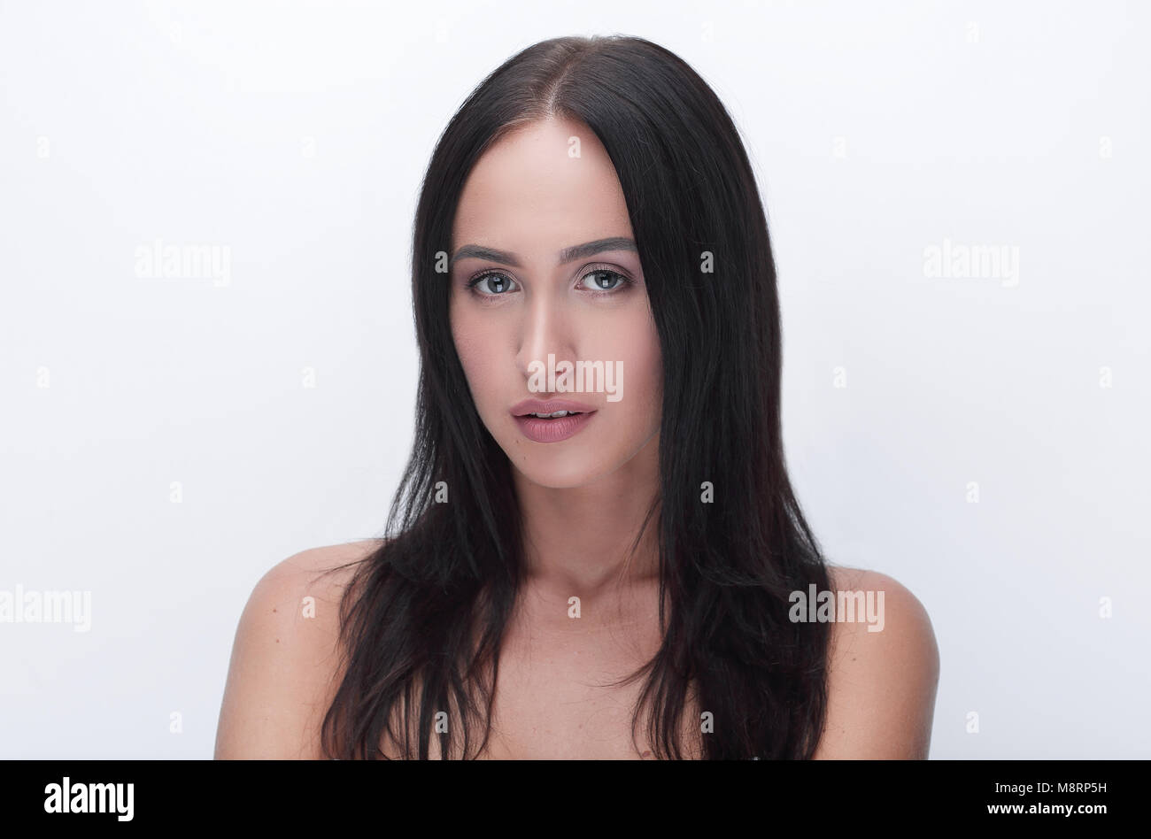 Beauty portrait of young, attractive, fresh, healthy and natural Stock ...