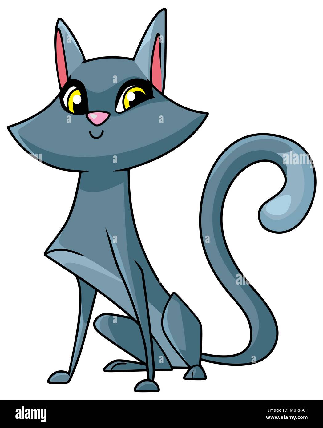 Cat Sitting Illustration Stock Vector