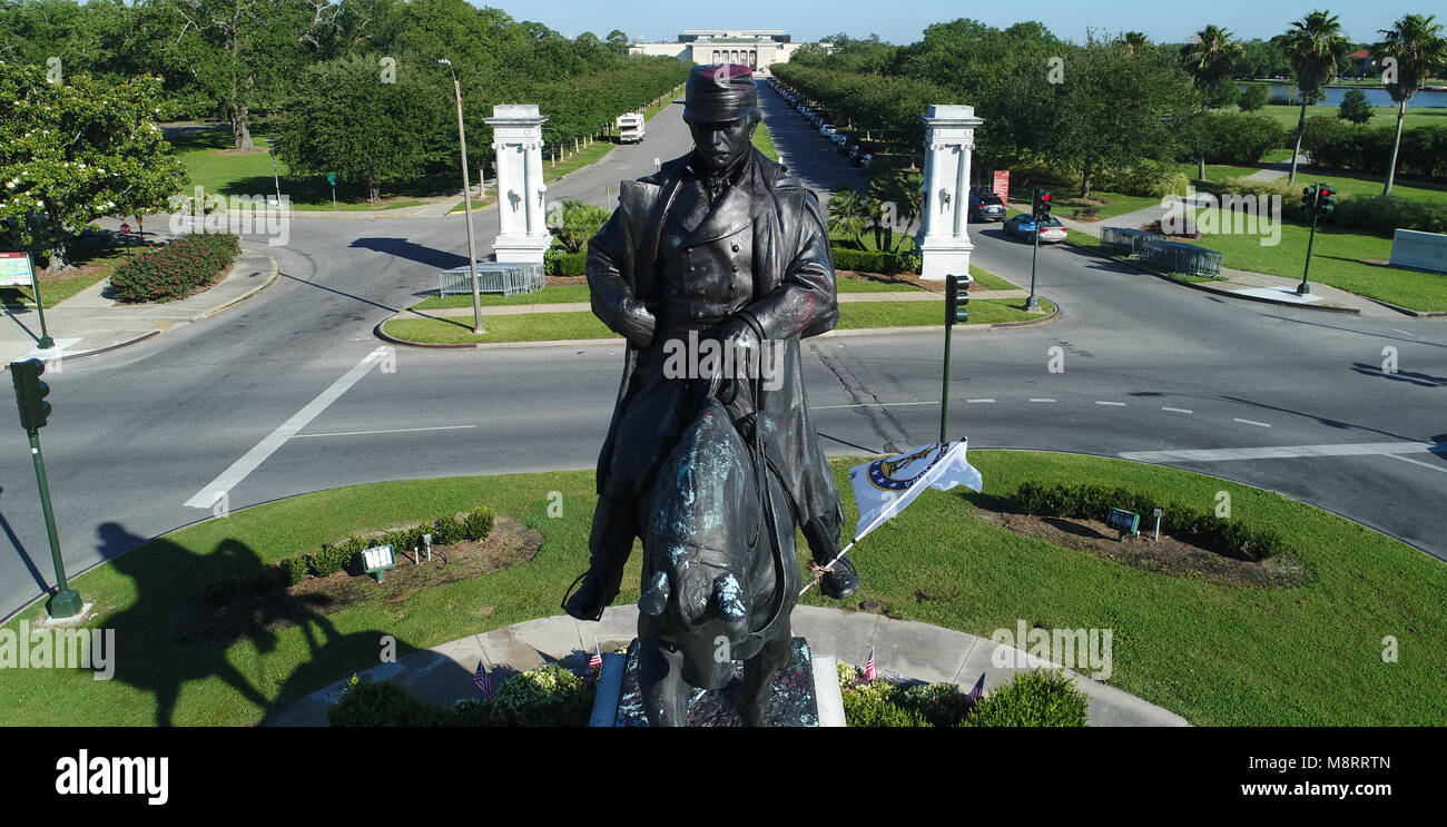 The equestrian statue of Confederate General PGT Beauregard in New