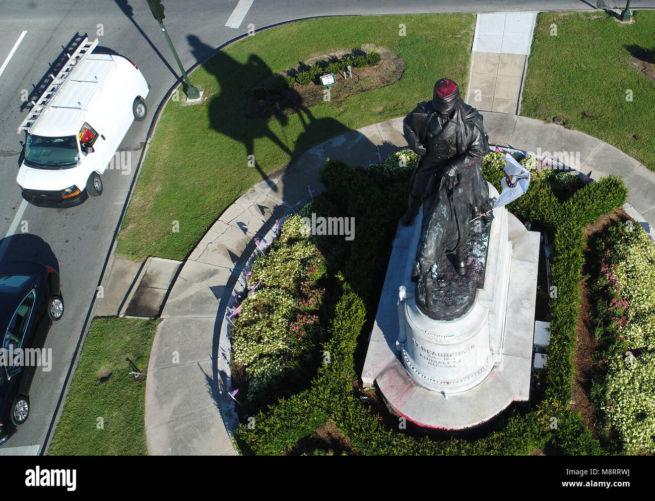 The equestrian statue of Confederate General PGT Beauregard in New
