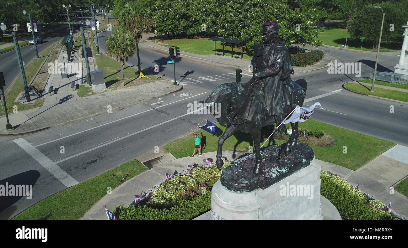 The equestrian statue of Confederate General PGT Beauregard in New