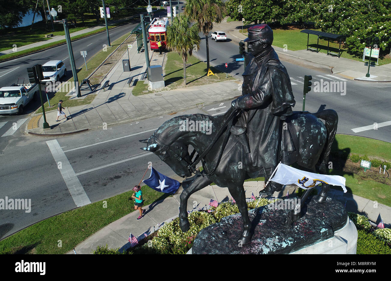 The equestrian statue of Confederate General PGT Beauregard in New