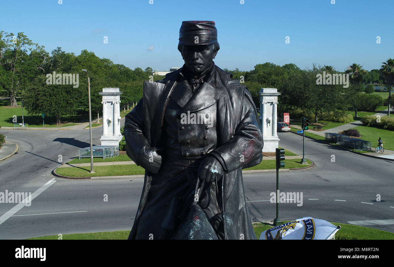 The equestrian statue of Confederate General PGT Beauregard in New
