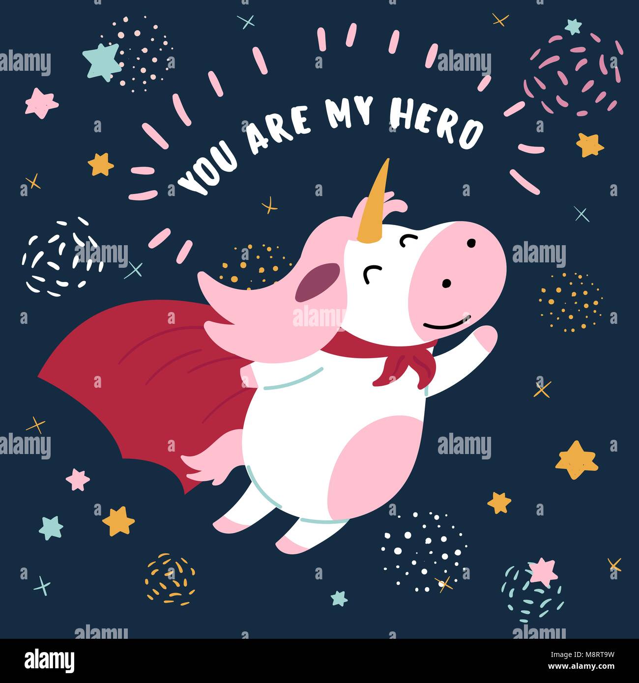 Cow In Superhero Mask And Cloak You Are My Hero Stock Vector Image Art Alamy