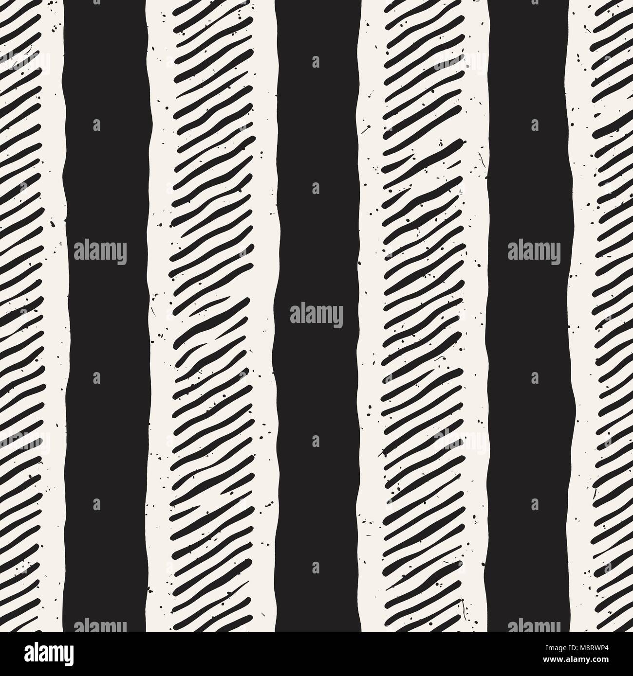 Simple ink geometric pattern. Monochrome black and white strokes ...