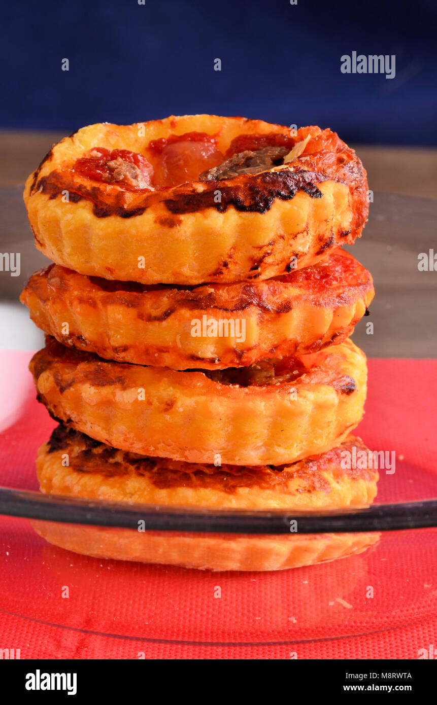 pizza - finger food on table of restaurant Stock Photo