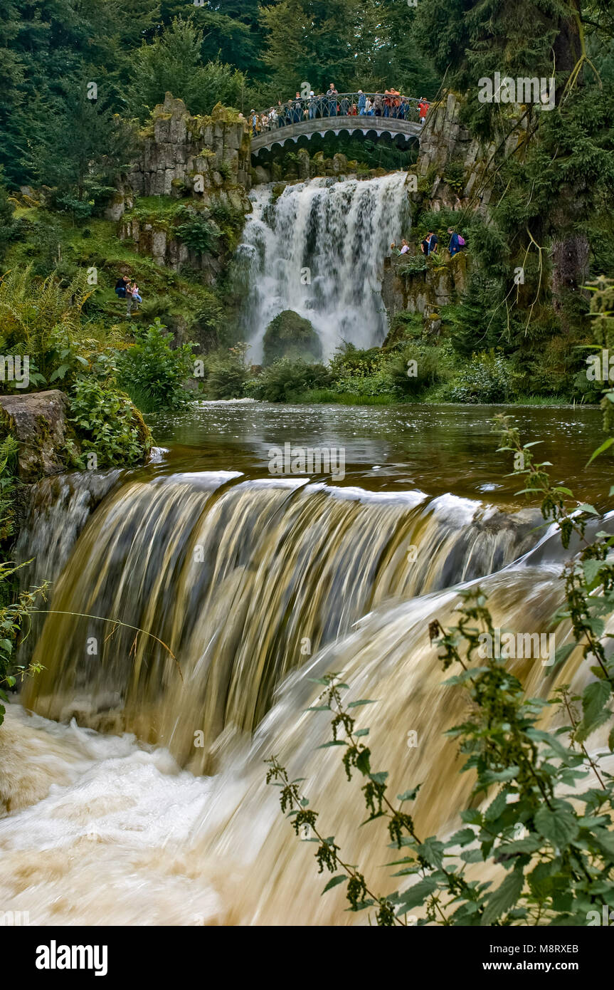 Wasserkünste am Fuße des Herkules im Bergpark Wilhelmshöhe in Kassel.     Wasserkünste am Fuße des Herkules im Bergpark Wilhelmshöhe in Kassel. Stock Photo