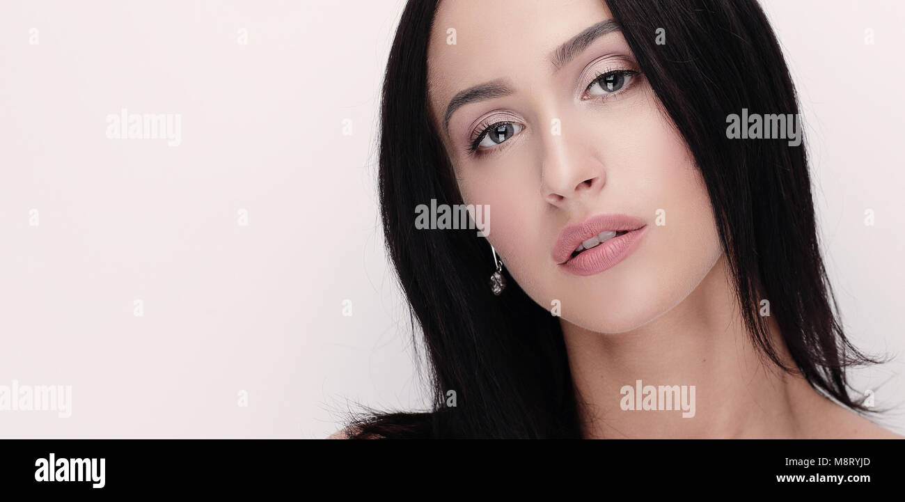 Young woman close up face beauty portrait Stock Photo - Alamy