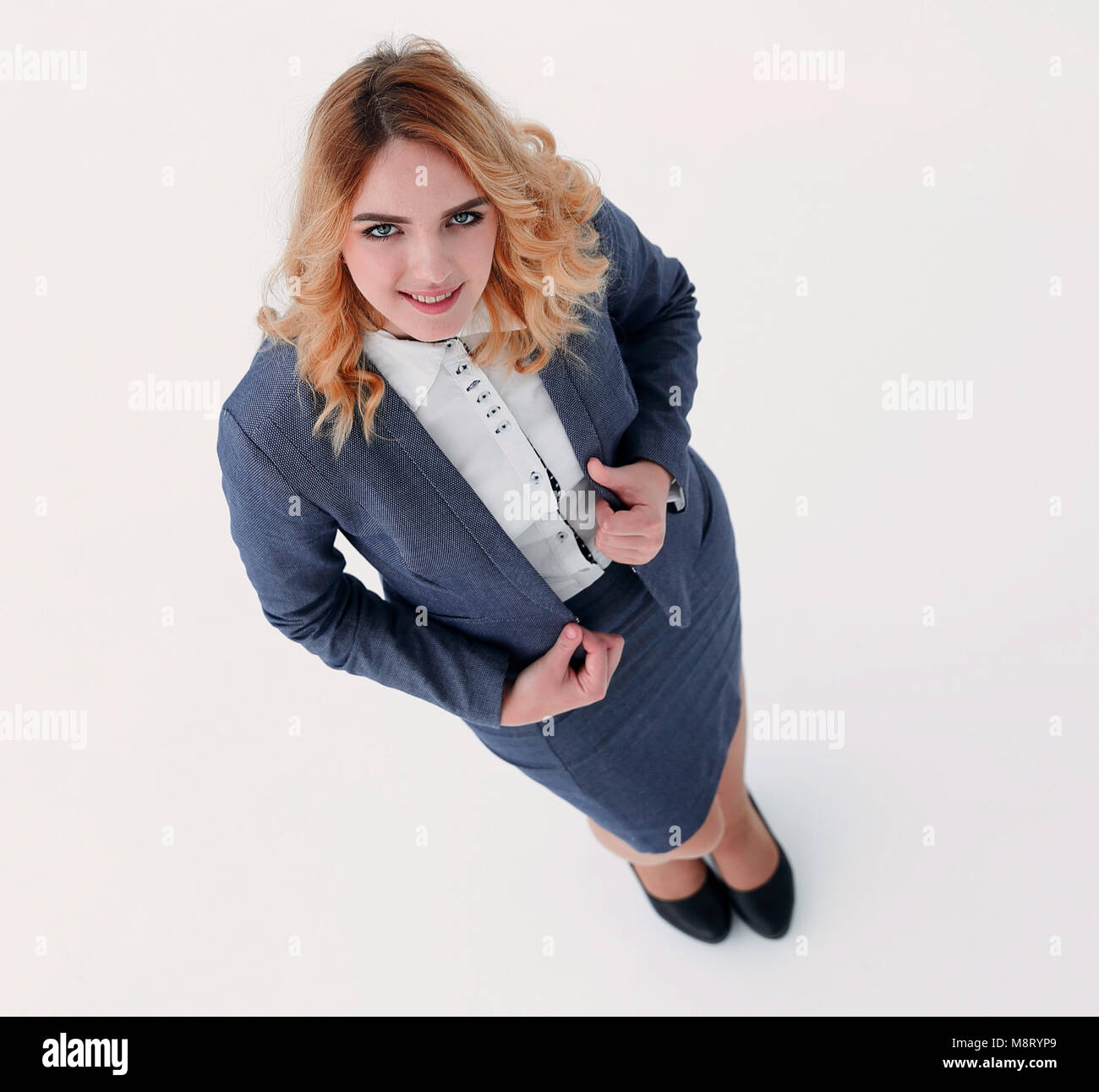 portrait of young business woman .isolated on white Stock Photo - Alamy