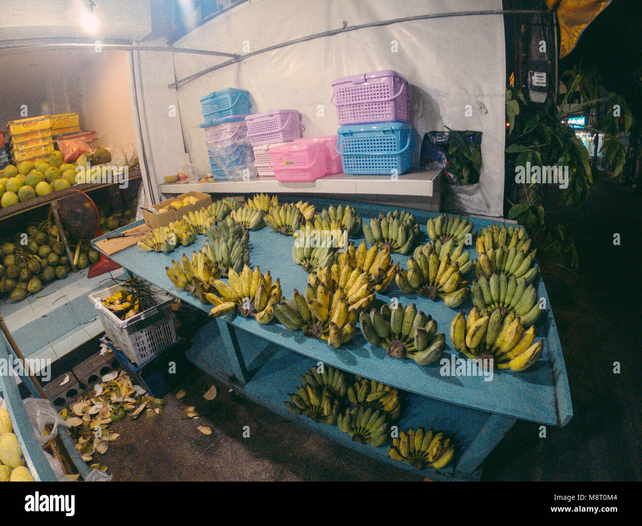 Banan on the market food, market, fresh, healthy, shop, background, banan, delicious, green, yellow, farm, tropical, banane, vegetable, vegetarian, red, yummy, banana, color, bananas Stock Photo