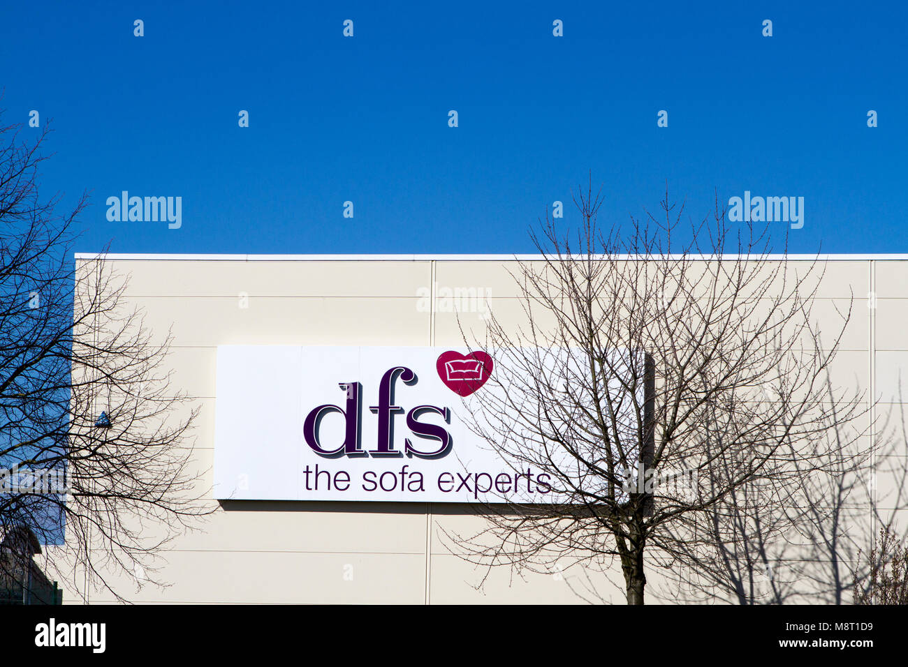 dfs discount furniture sofa store retail park mall shopping centre complex shop shops store stores storefront business commercial Stock Photo