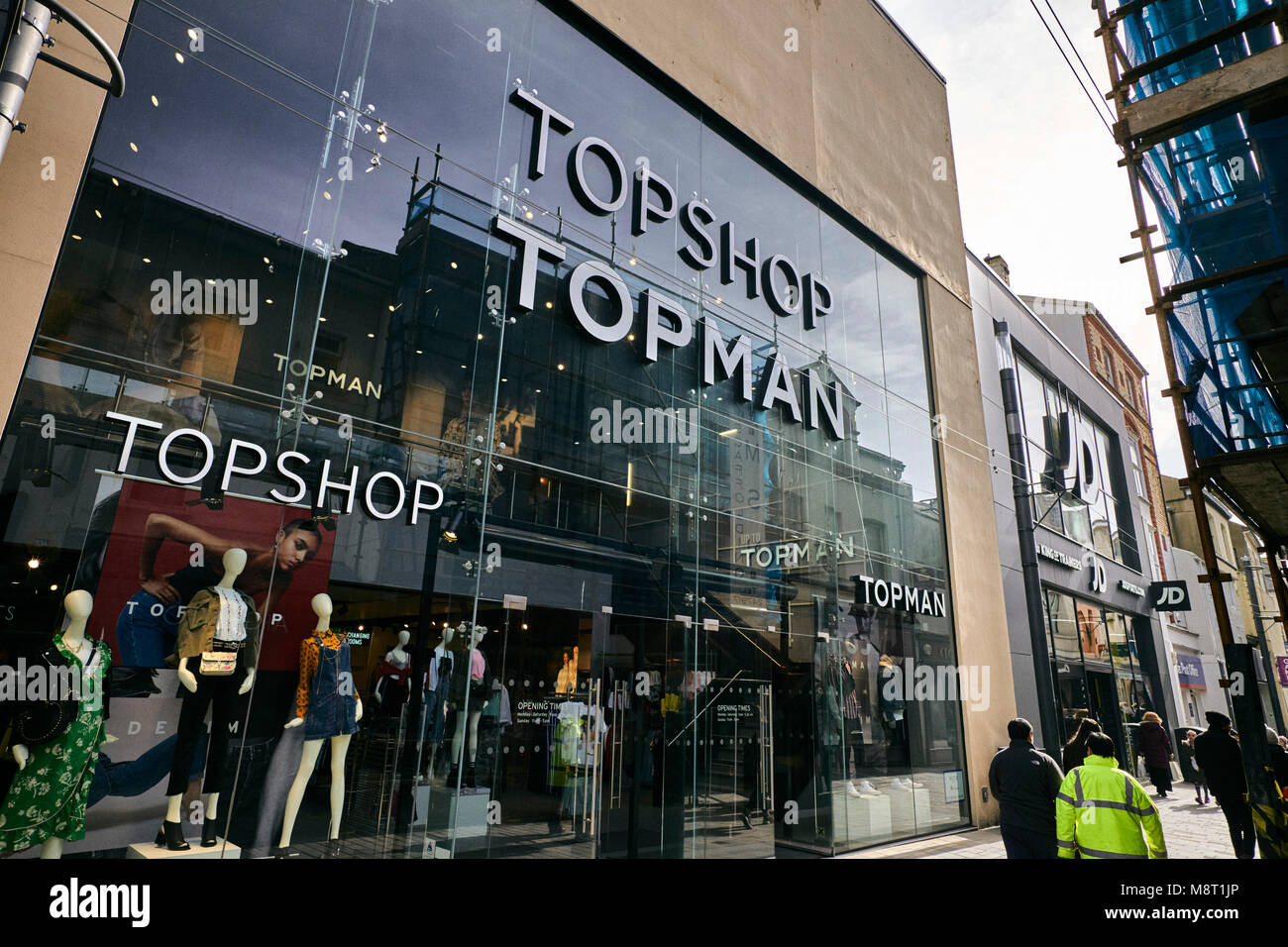 Topshop and Topman shop next to JD Sports in Strand Street, Douglas, Isle  of Man Stock Photo - Alamy