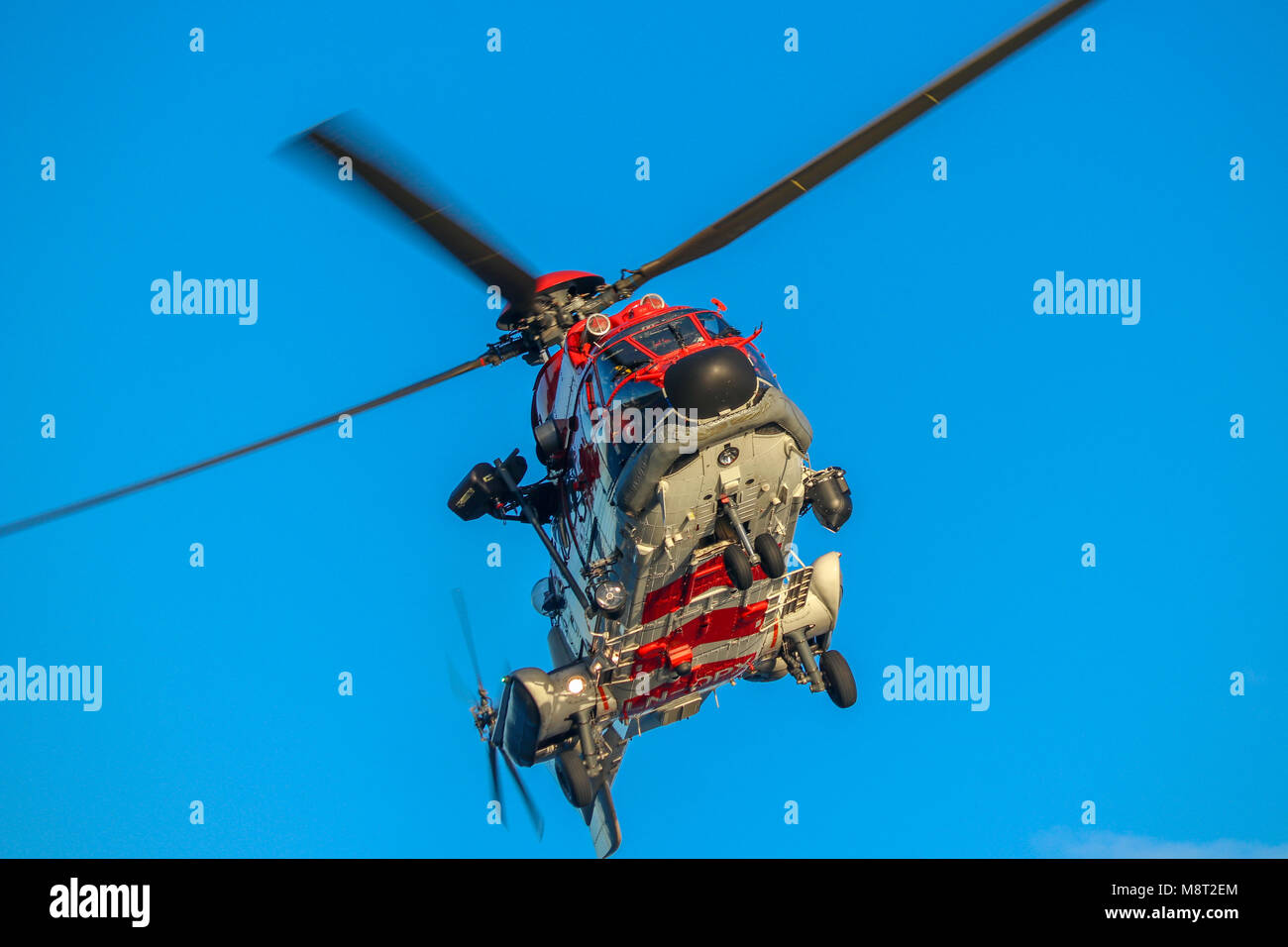 ALESUND, NORWAY - OCTOBER 24th, 2017: Airbus AS332 Super Puma rescue  helicopter in air. Operated by CHC helikopter service in Norway Stock Photo  - Alamy