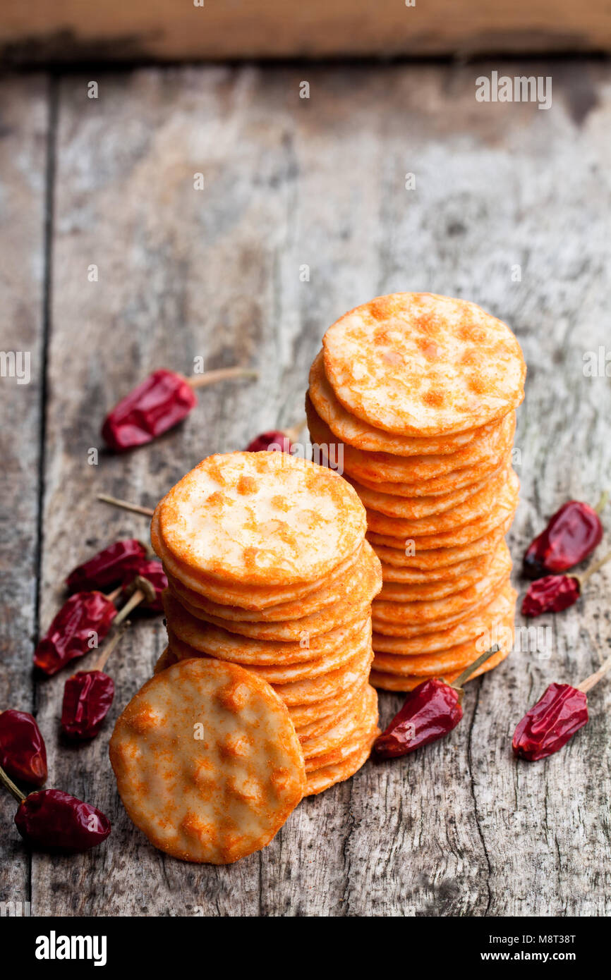 Round Chili Rice Rackers Rice Cracker High Resolution Stock Photography and Images - Alamy