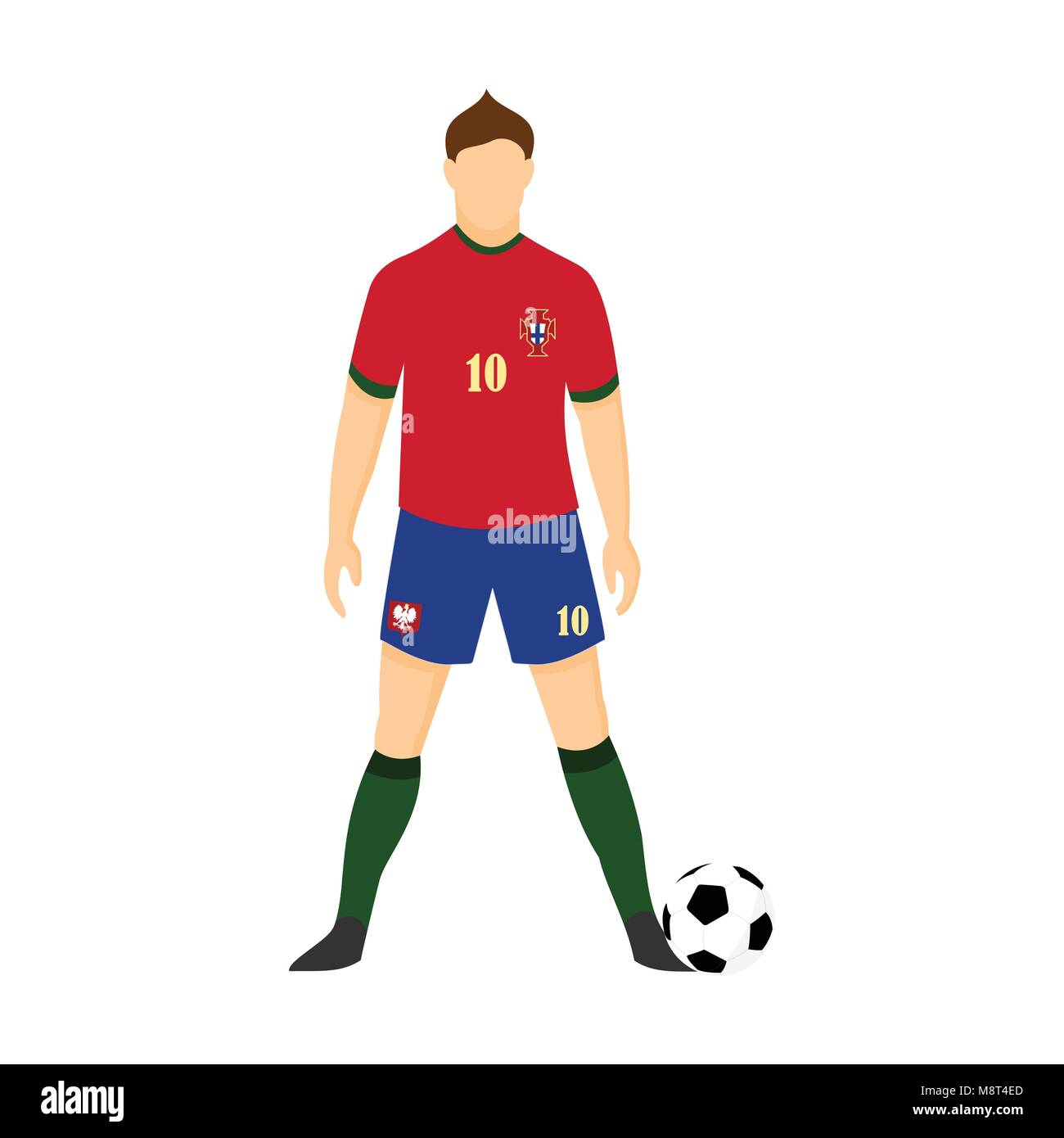 Portugal Football Uniform National Team Vector Illustration Graphic Design Stock Vector