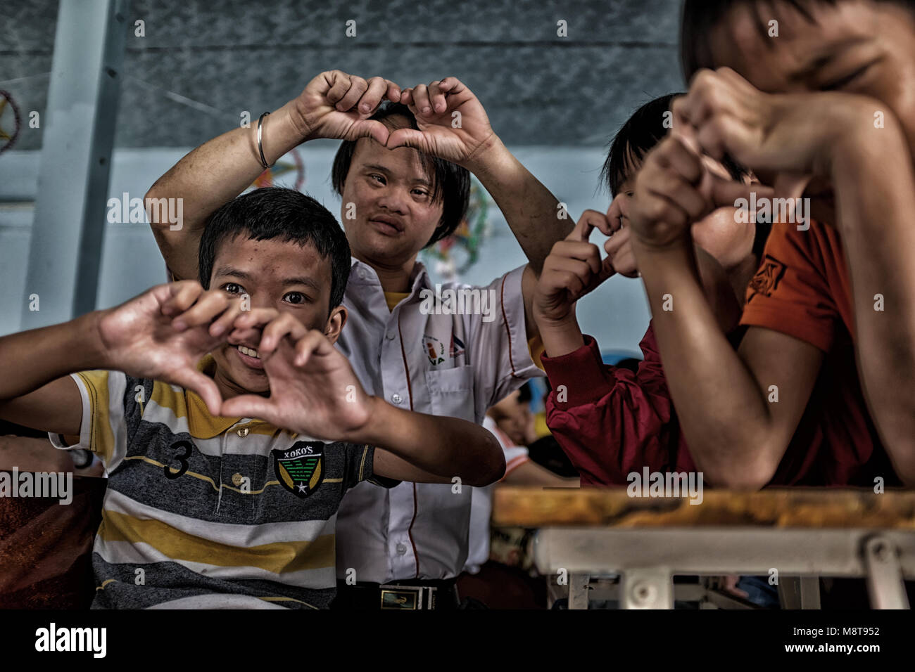 Agent Orange Victims in Vietnam Stock Photo