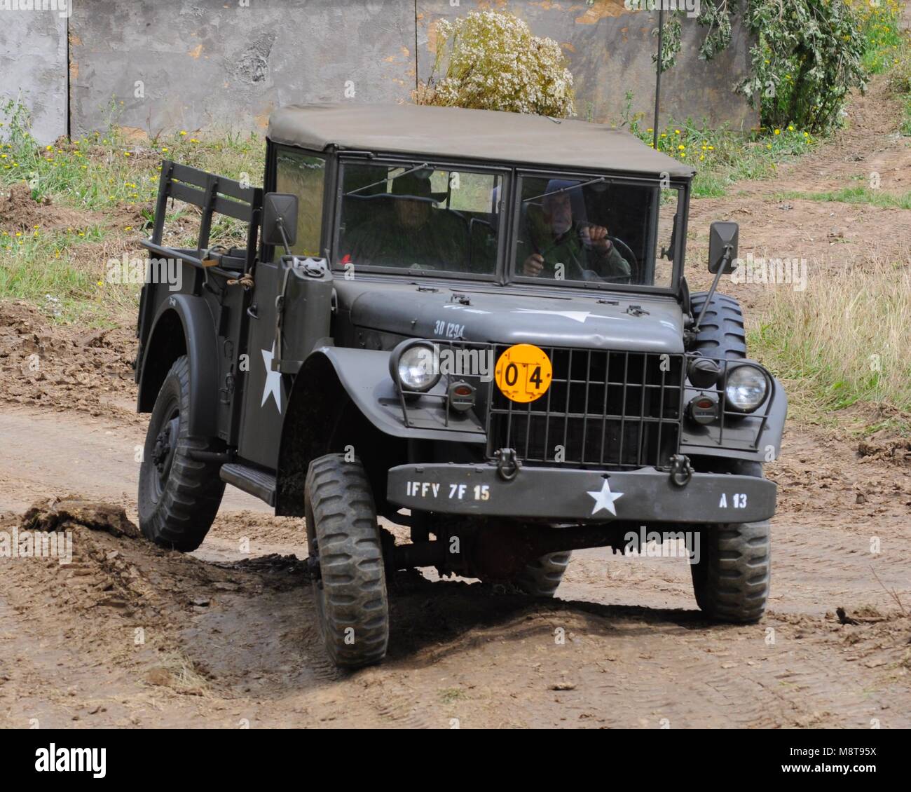 Dodge M37 ¾ ton truck, in I Field Force Vietnam War markings, at 2017 War and Peace Revival at Hop Farm near Paddock Wood, Kent, UK. Stock Photo