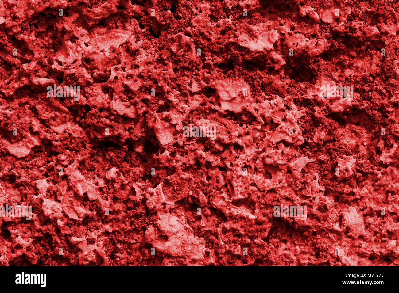 The texture of the stone wall of the porous surface, horizontal shot