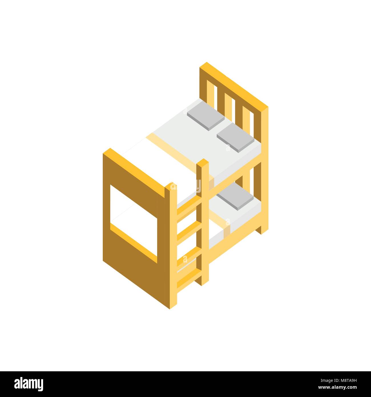 Bunk Bed 3D Isometric Furniture Vector Illustration Graphic Design