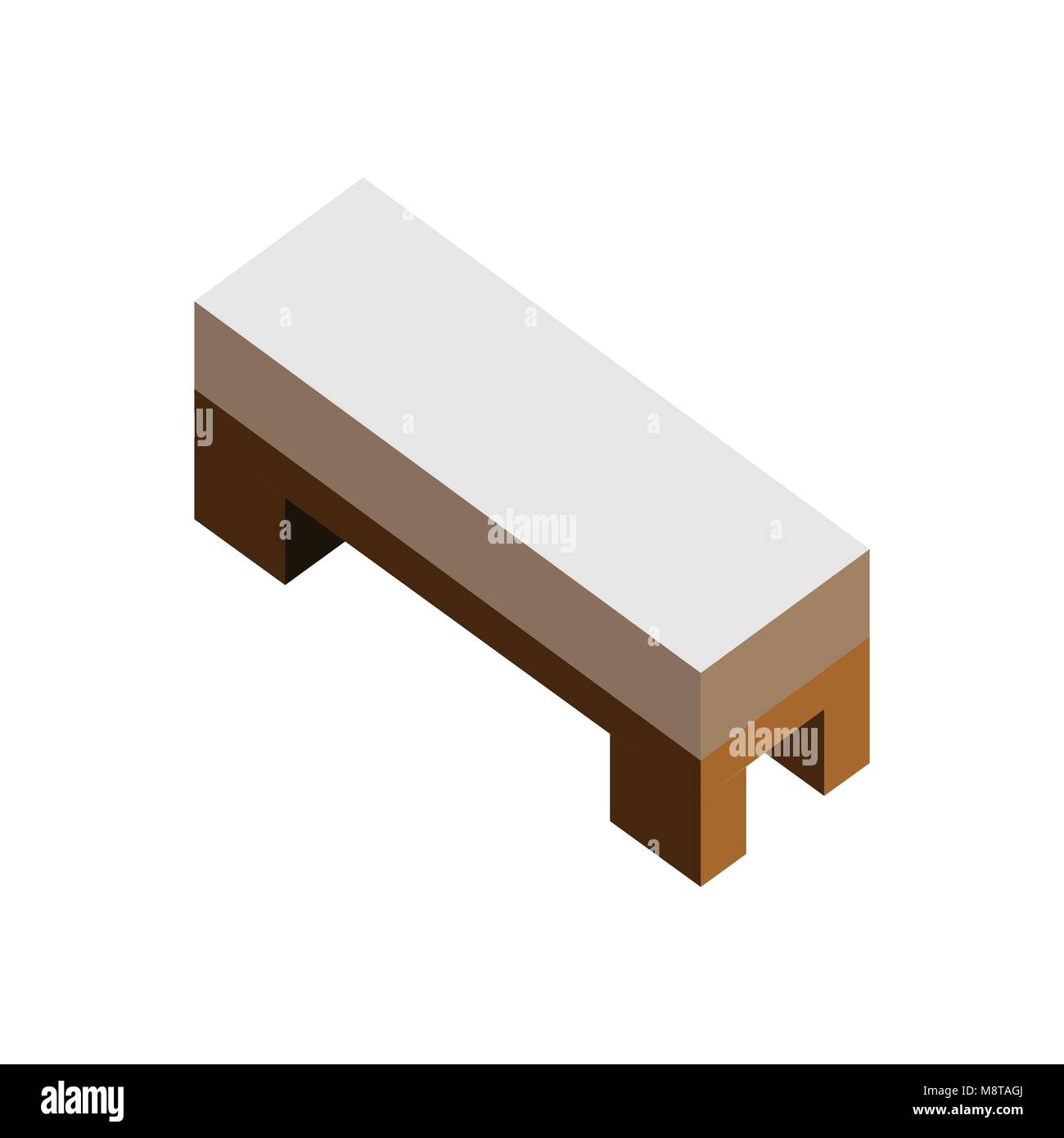 Wood Side Bed Sofa Seat 3d Isometric Furniture Vector