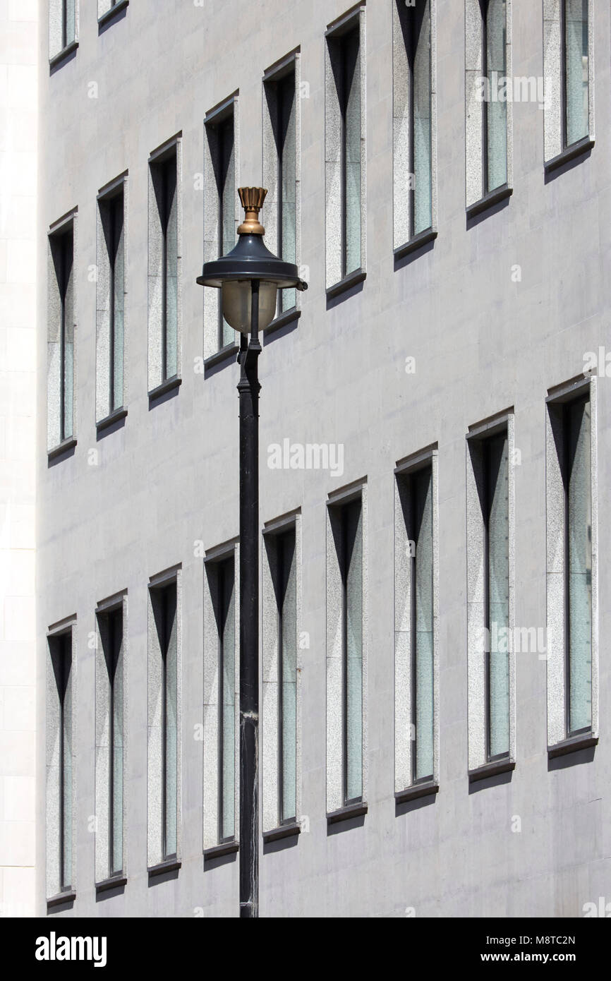 Facade detail. One Welbeck Street, London, United Kingdom. Architect: Aukett Swanke, 2016. Stock Photo