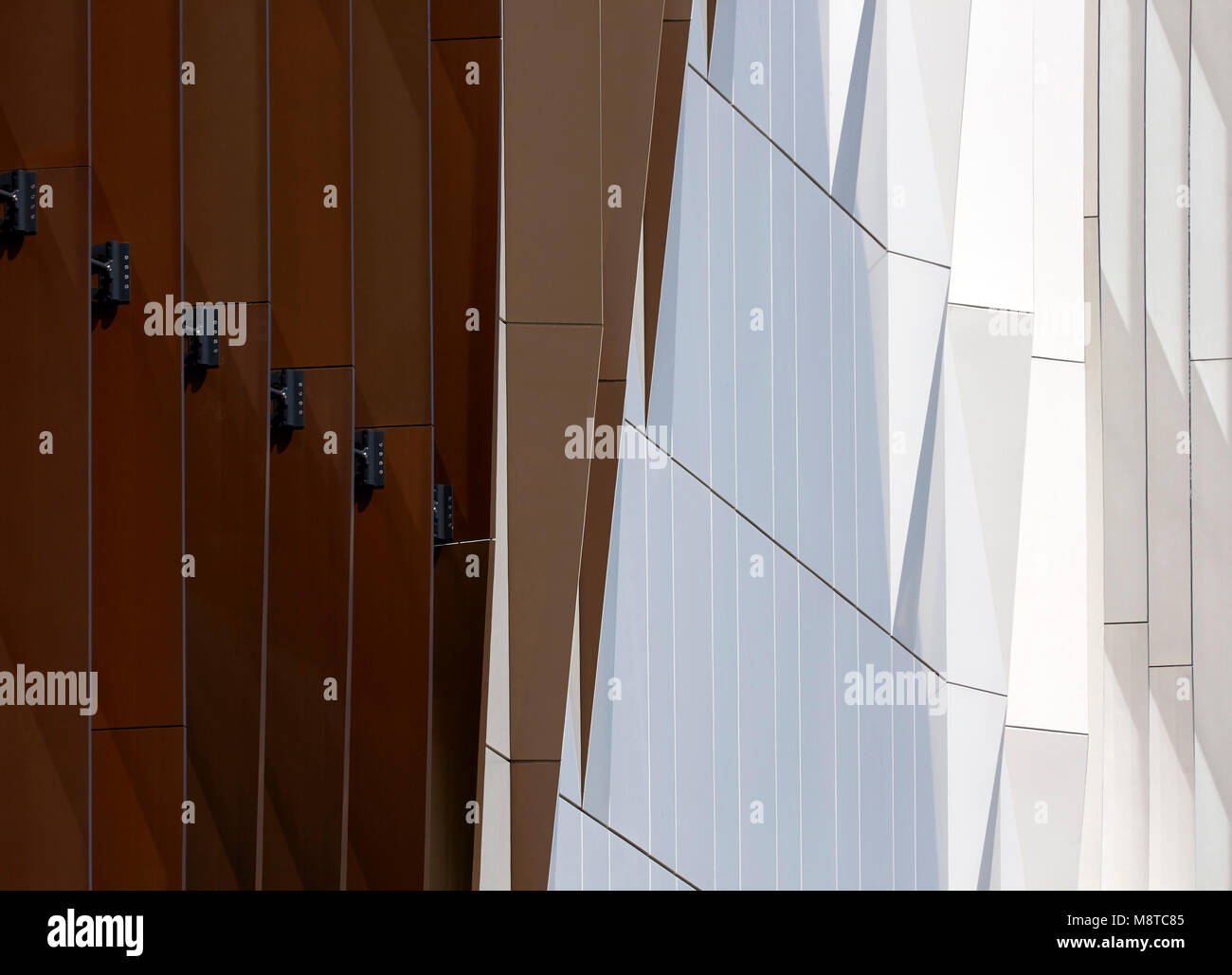 Cladding detail. 1 Forbury Place, Reading, United Kingdom. Architect: Aukett Swanke, 2016. Stock Photo