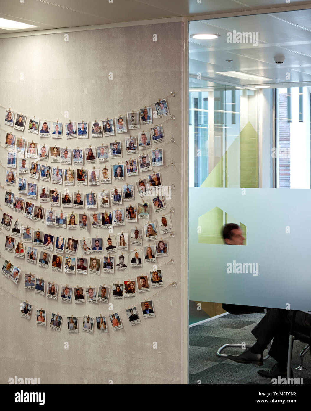 View into meeting area. Office Interior, London, United Kingdom. Architect NA, 2017 Stock Photo