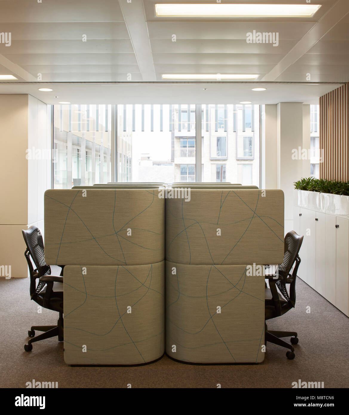 Office desks. Office Interior, London, United Kingdom. Architect: NA, 2017. Stock Photo