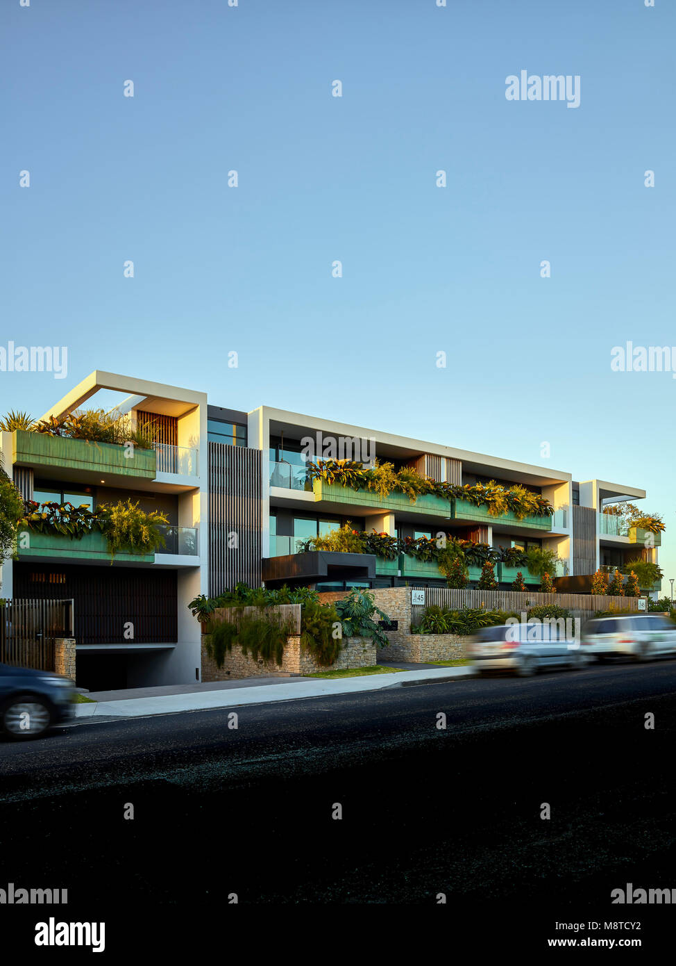 Street elevation. Lawson Apartments, Byron Bay, Australia. Architect Fender Katsalidis, 2016