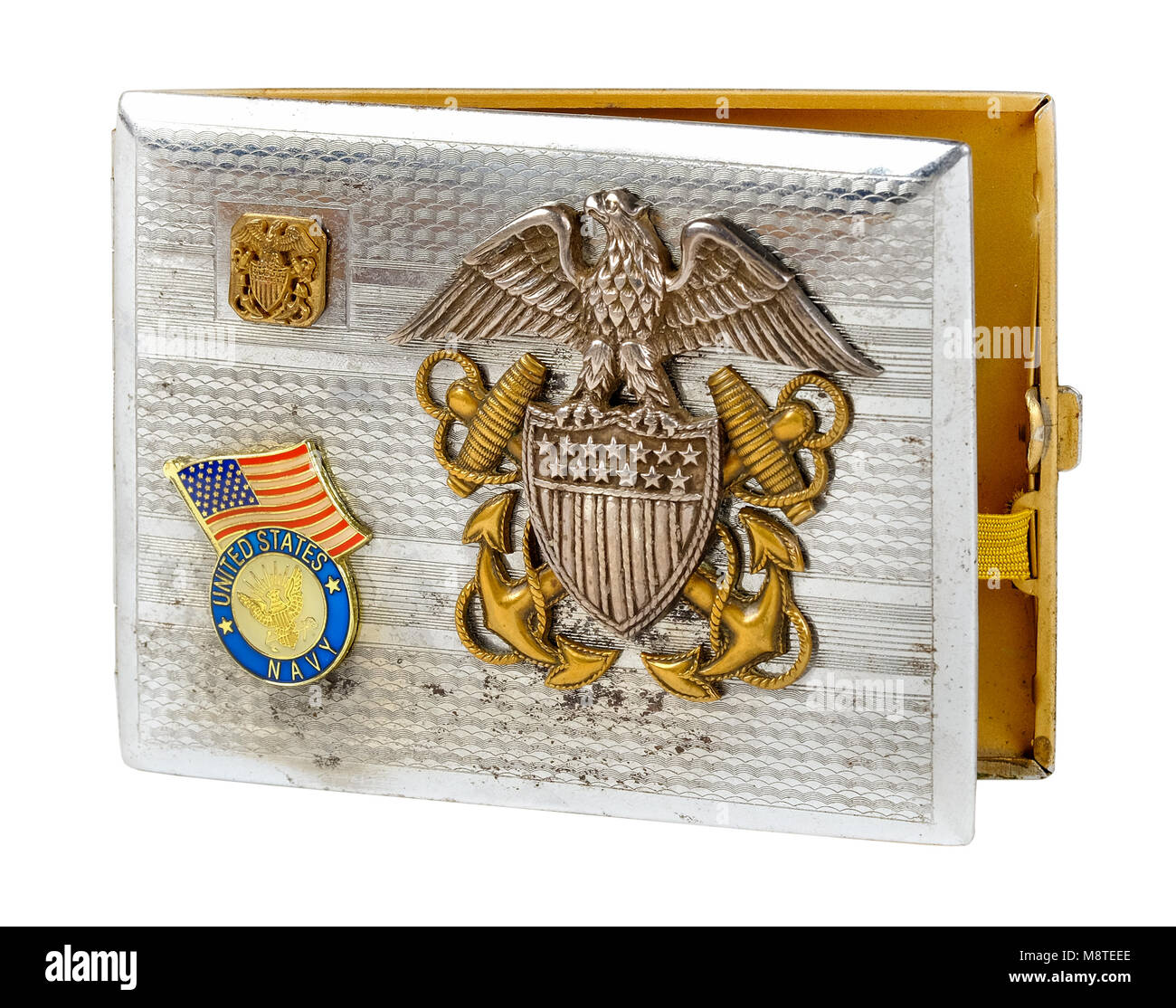 WW2 United States Navy cigarette case Stock Photo - Alamy
