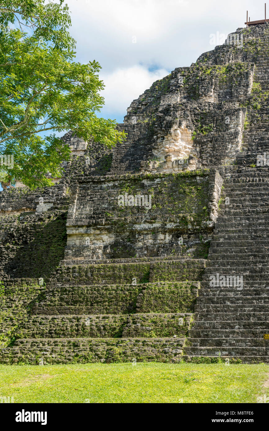 Details of the pyramids in the Mayan city of Tikal, Guatemala Stock Photo