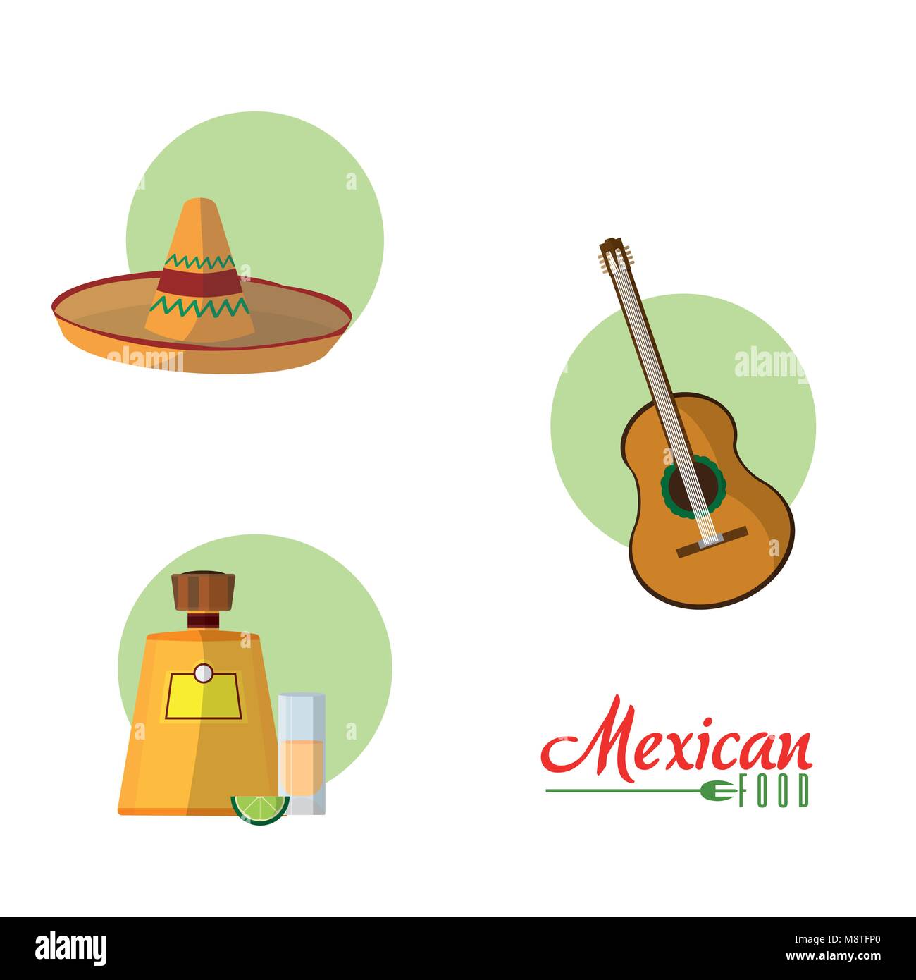 Mexican culture cartoons collection Stock Vector