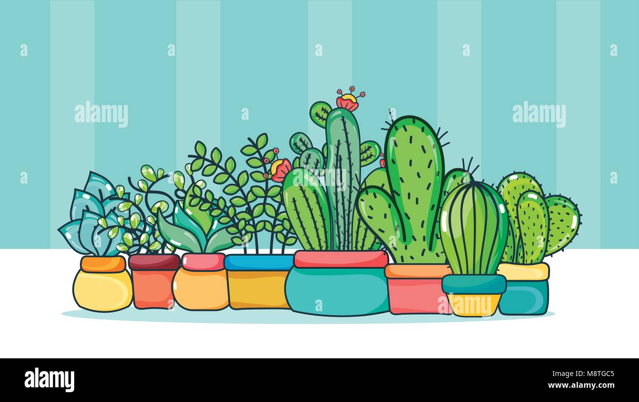 Set of Cute houseplants cartoons Stock Vector Image & Art - Alamy