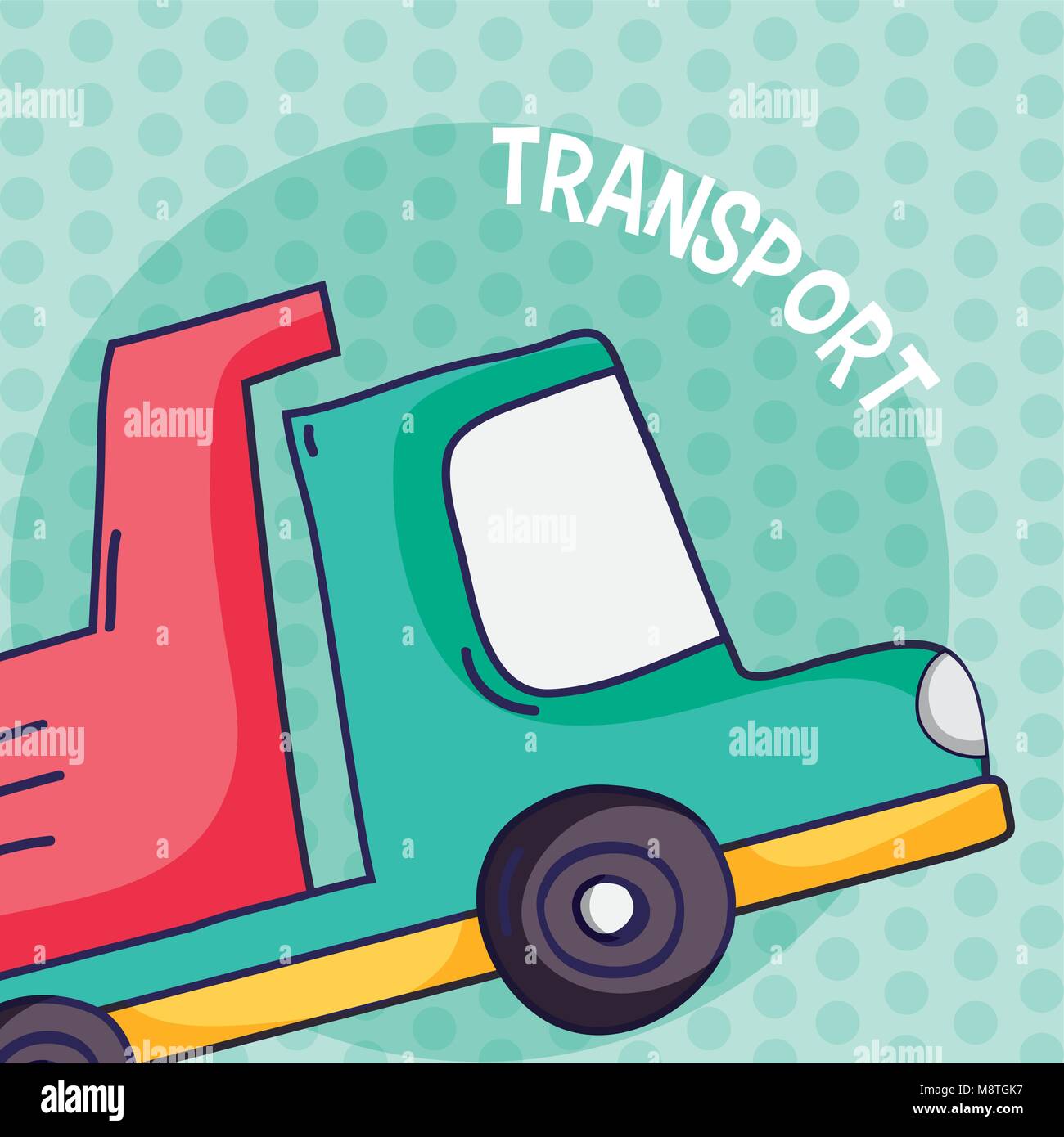 cargo truck over colorful background Stock Vector