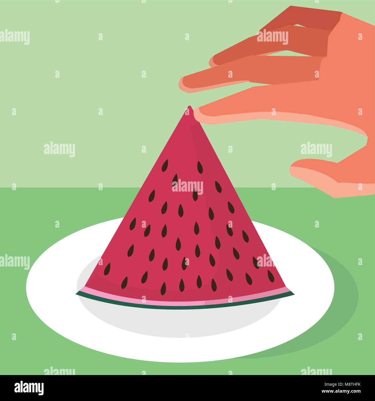 Hand grabbing watermelon Stock Vector Image & Art Alamy