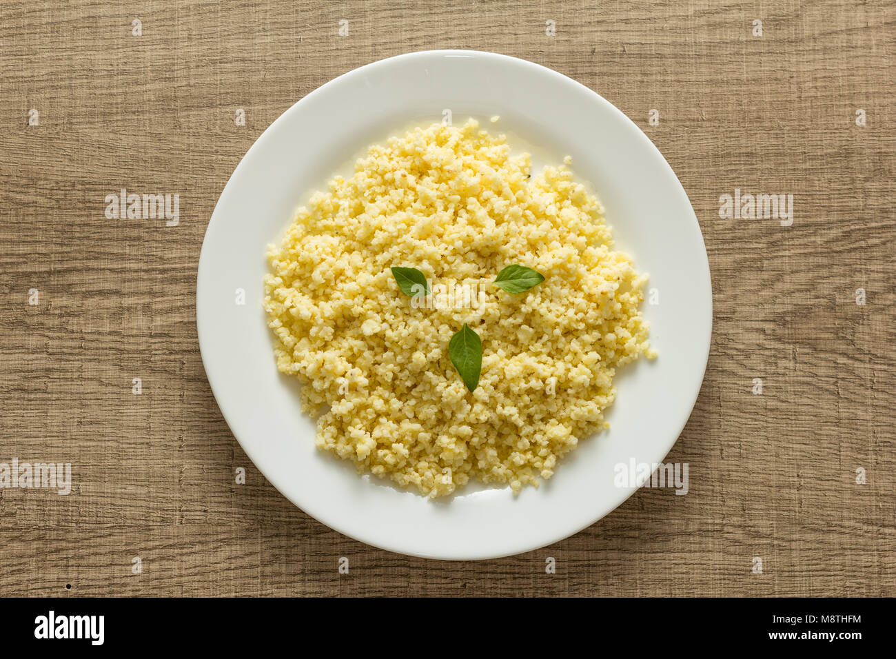 Cooked Millet cereal grain. Also known as Broomcorn Millet, Painco