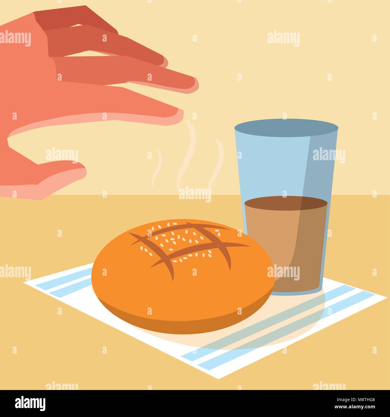 Hand grabbing a bread Stock Vector Image & Art - Alamy