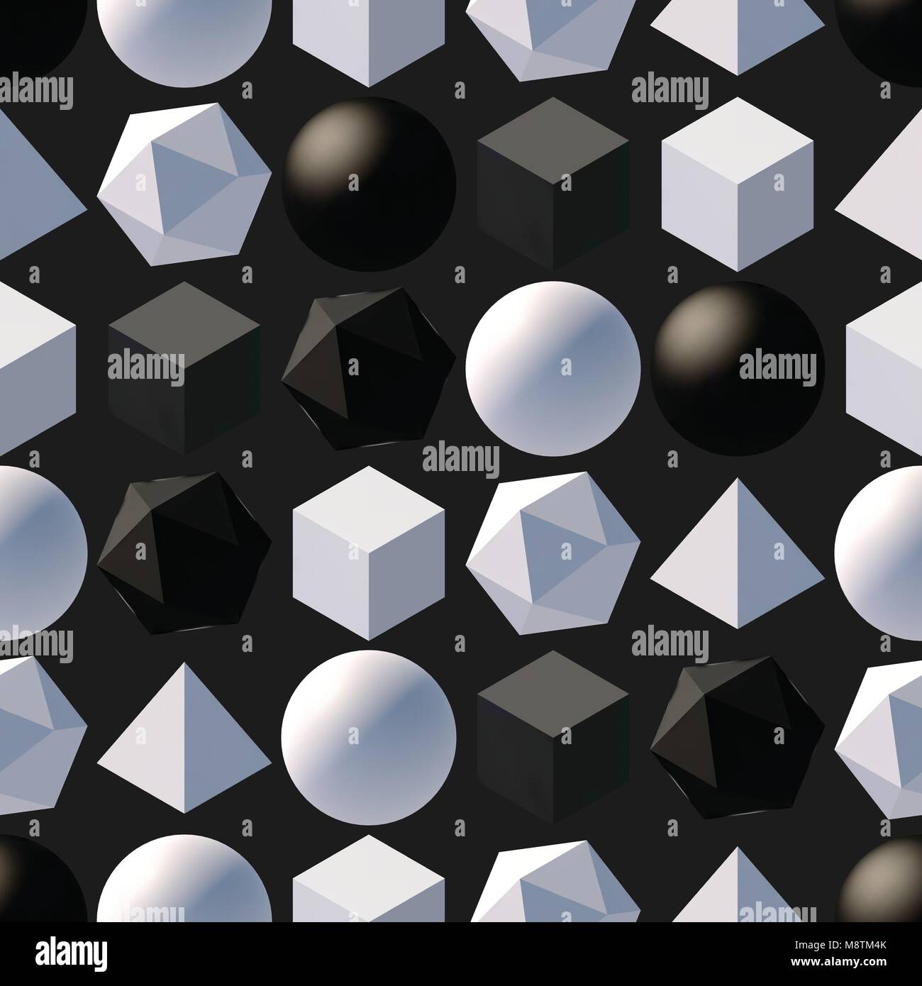 Pattern with 3d shapes Stock Vector Image & Art - Alamy