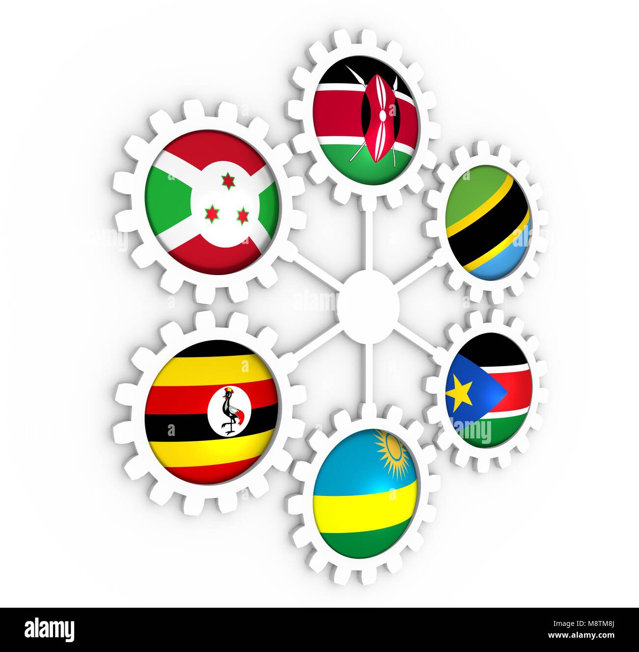 East African Community Flag High Resolution Stock Photography and