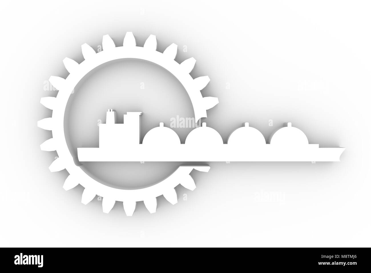 Gear with cargo ship Stock Photo