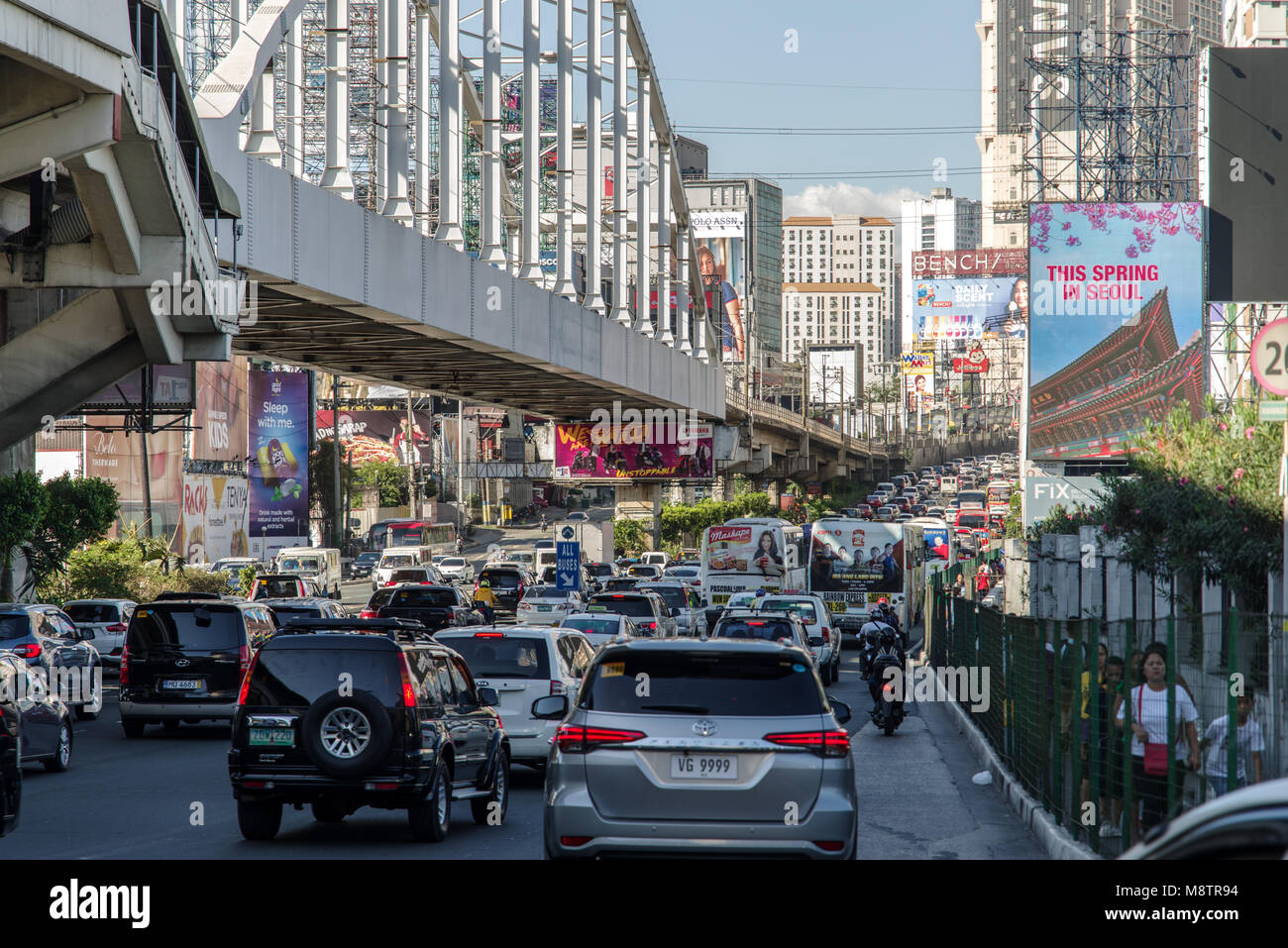 Mar 9,2018 rush hour at Epifanio de los Santos Avenue(EDSA) in Manila