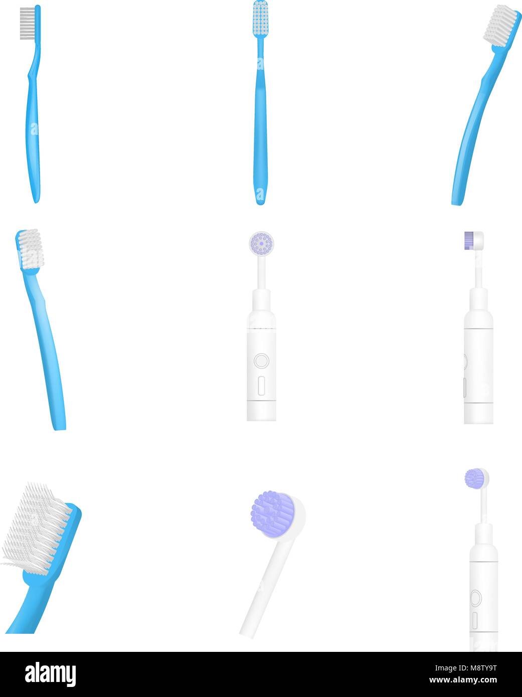 Toothbrush dental mockup set, realistic style Stock Vector Image & Art ...