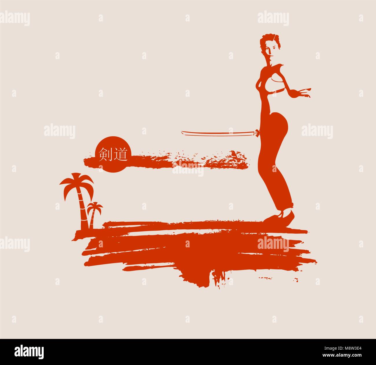 Kung fu silhouette Stock Vector Images - Alamy