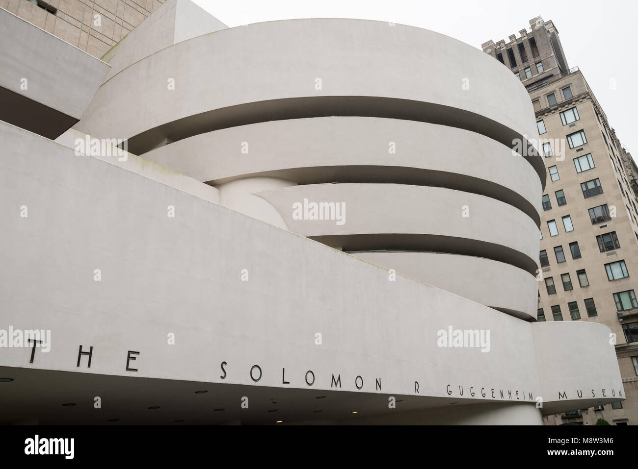 NEW YORK CITY - 14 JULY 2017: The Guggenheim Museum on Museum Mile in Manhattan designed by architect Frank Lloyd Wright. Stock Photo