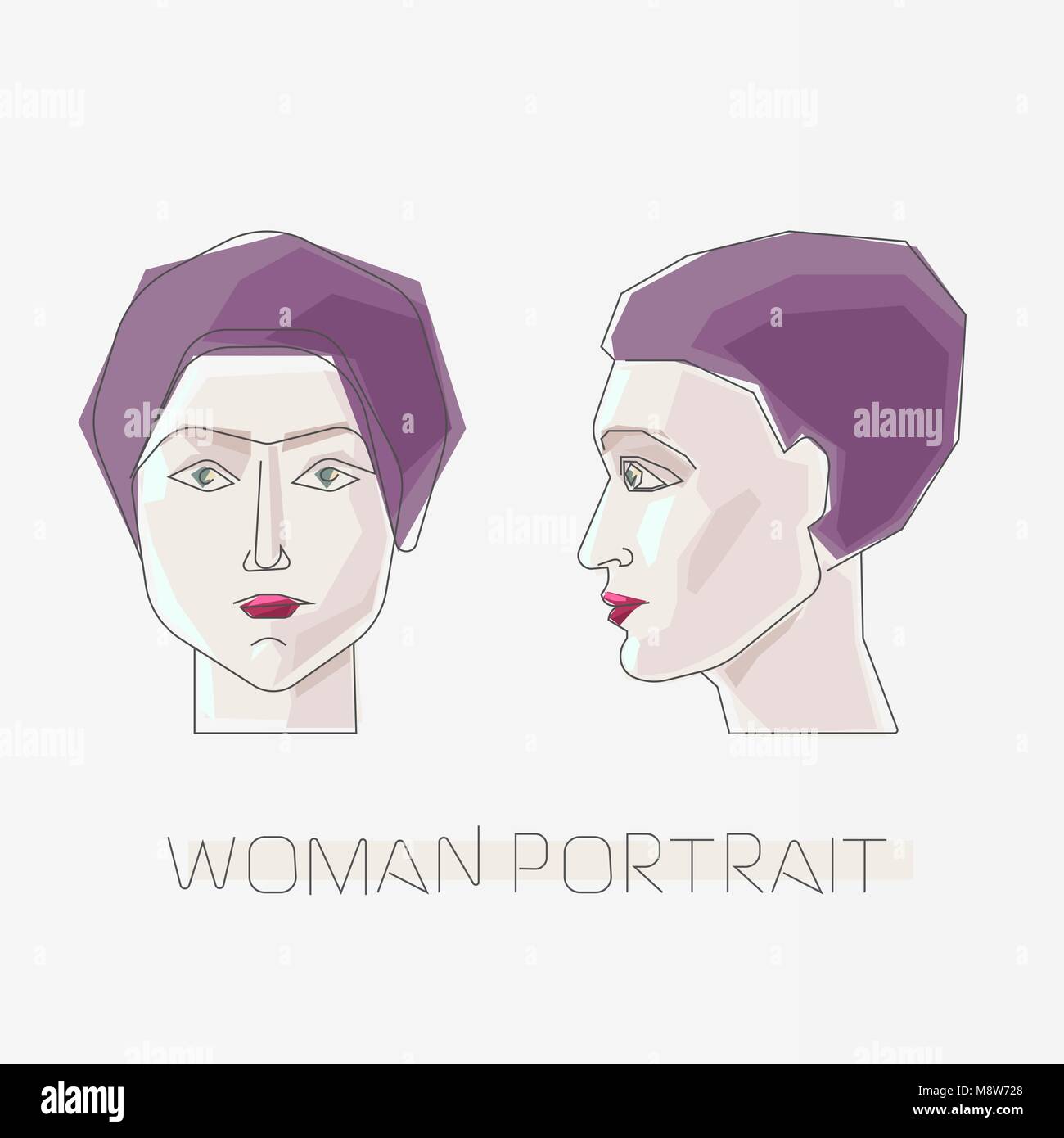 Woman flat portrait Stock Vector