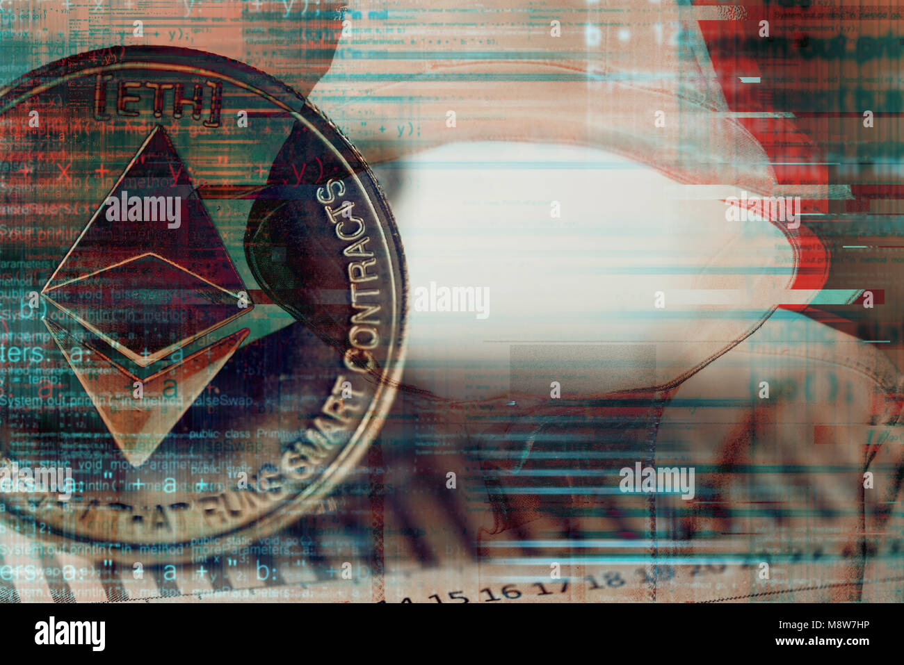 Ethereum cryptocurrency mining conceptual image for blockchain