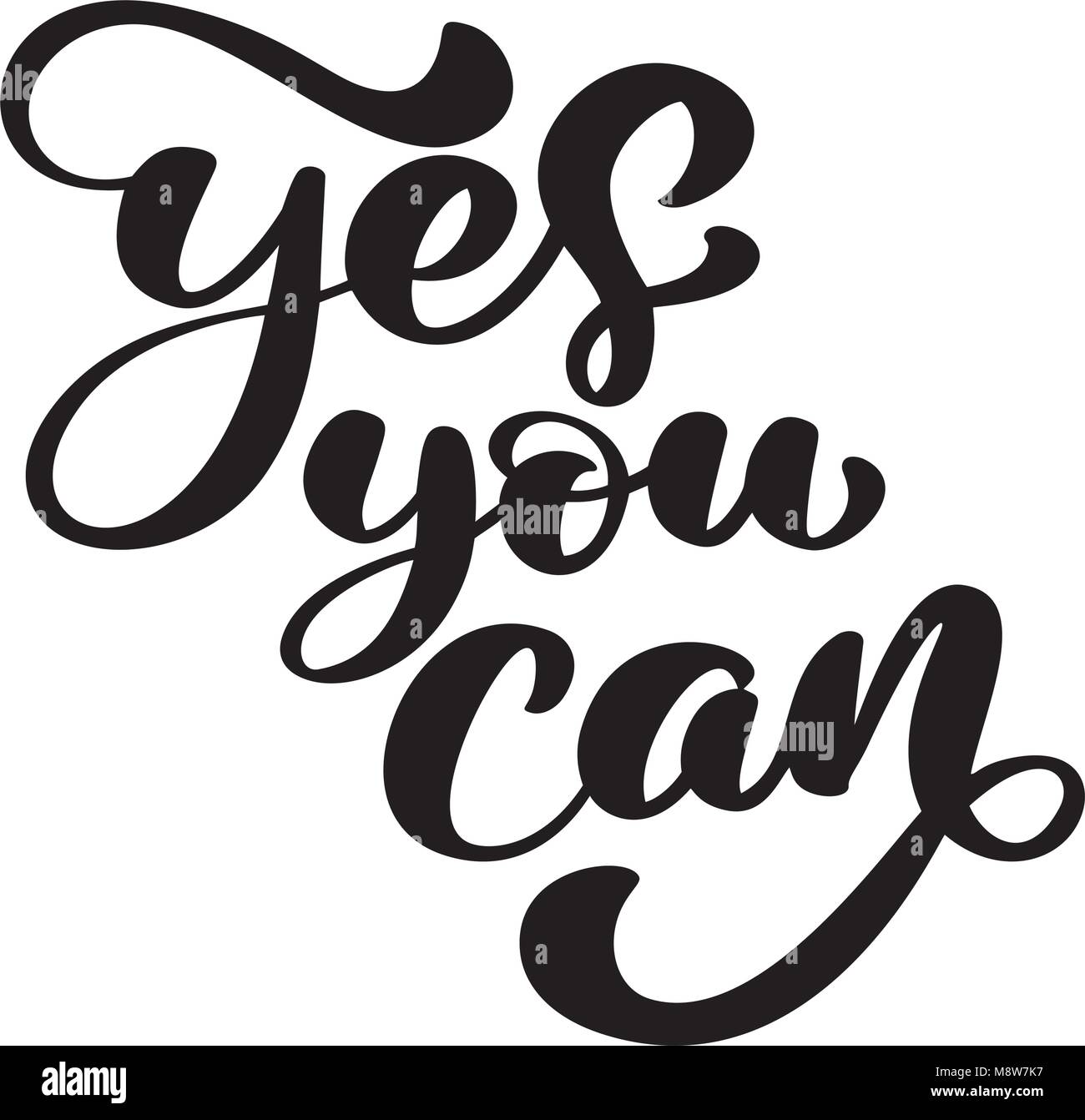 https://c8.alamy.com/comp/M8W7K7/inspirational-quote-yes-you-can-hand-written-calligraphy-text-motivational-M8W7K7.jpg