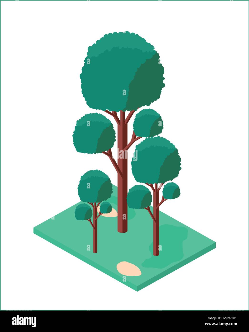mini forest trees isometric icons Stock Vector Image & Art - Alamy